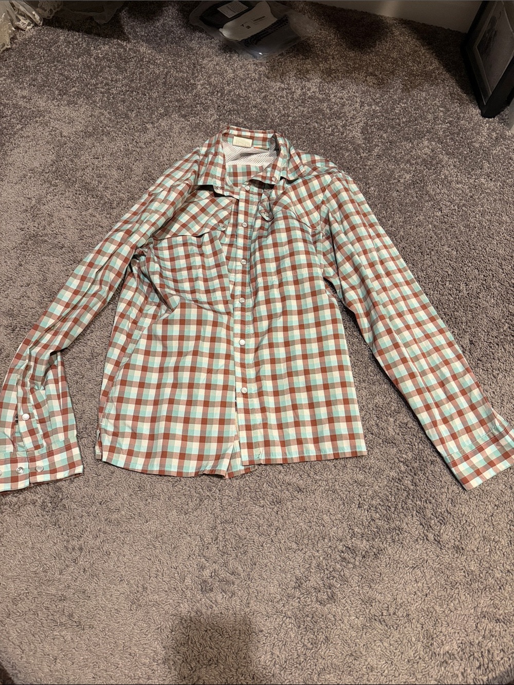 Howler Brothers Plaid Button-Down Shirt in Brown and Light Blue